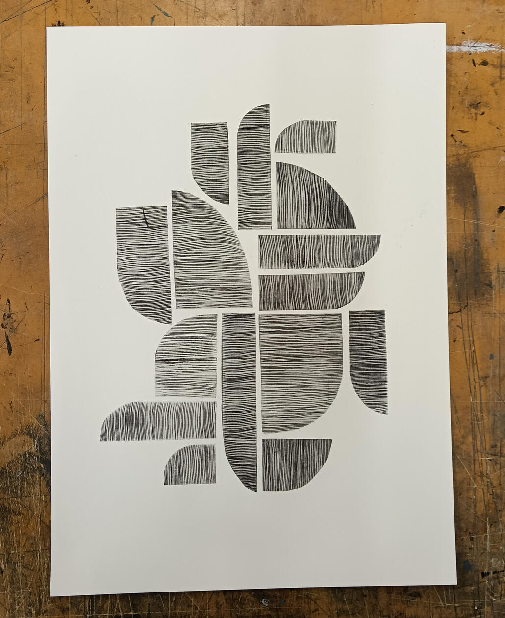 Line and Arc (drypoint)