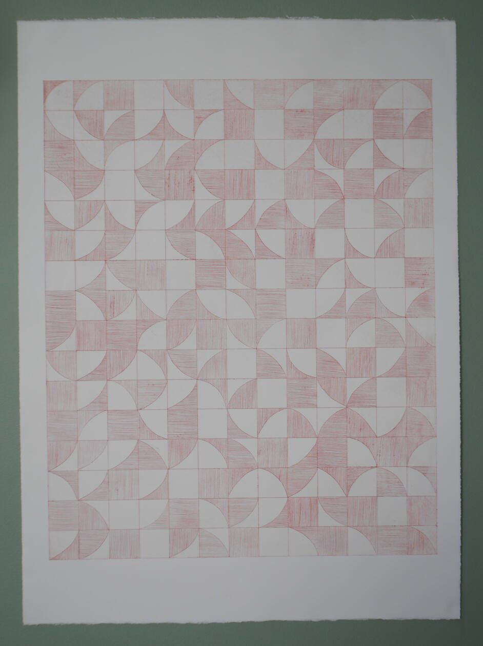 Traceforms Red (drypoint)